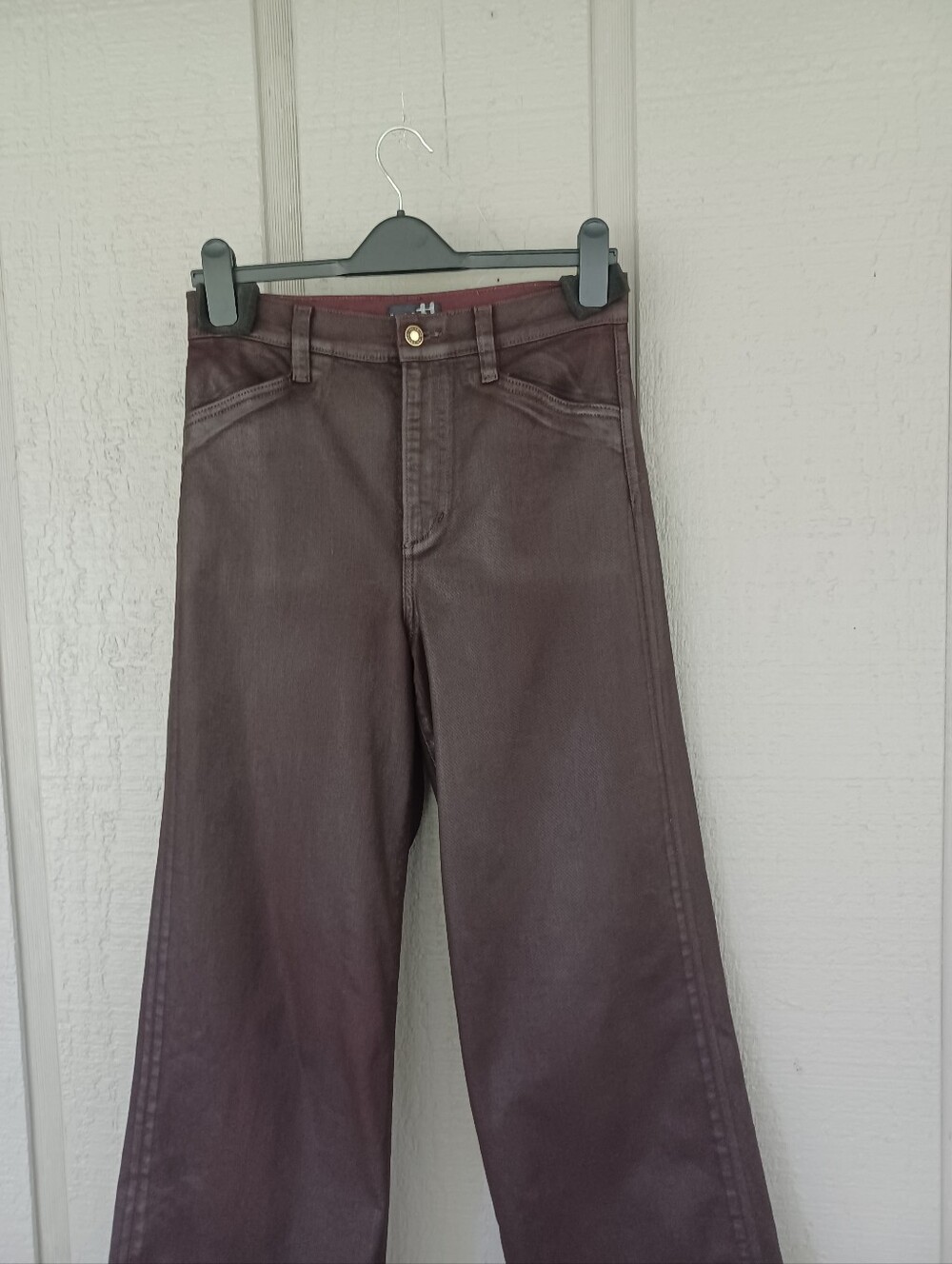 Favorite Daughter Mischa Coated Pant Size 27 High Rise Wide Leg In Cape Town - Picture 3 of 13